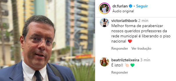 Homenagem hipócrita: prefeito Furlan ignora piso salarial e desvaloriza professores