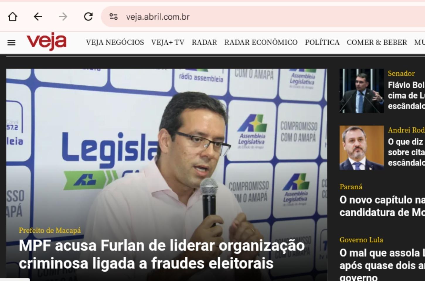Revista Veja expõe denúncia do MPF contra prefeito de Macapá