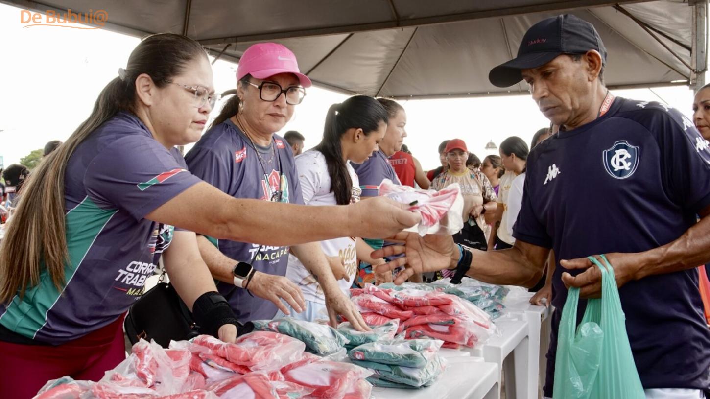 Corrida do Trabalhador em Macapá atrai multidão após entrega de kits